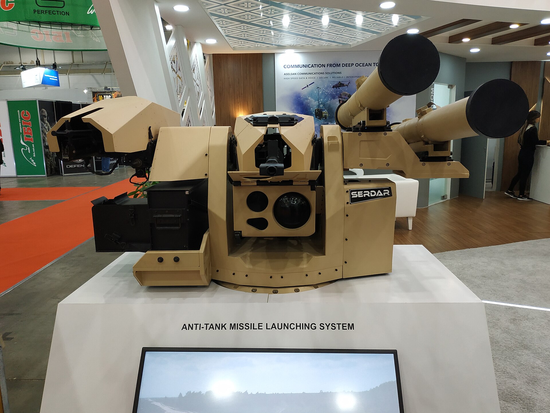 ASELSAN’s SERDAR system at the Zbroya ta Bezpeka exhibition in Kyiv, 11 October 2019. Archive photograph.