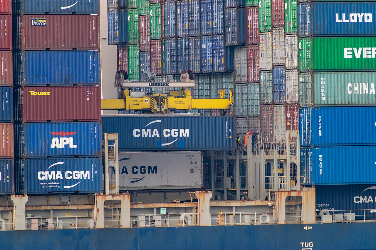 Containers at the Port of Koper, Slovenia, photographed on 9 February 2019. Contextual archive image: EPPO names Slovenian ports but does not identify Koper or any vessel or company pictured here as part of the case.
