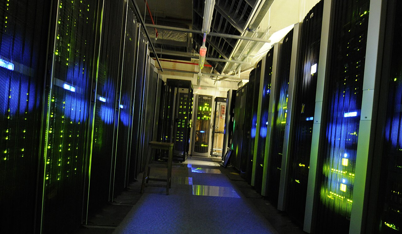 Server room at The National Archives, United Kingdom, photographed on 26 May 2011. Contextual archive photograph of digital infrastructure; the institution and equipment pictured have no reported connection to Operation Serengeti III.